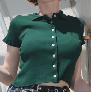 BRANDY MELVILLE - GREEN BUTTON UP CAROLINE TOP